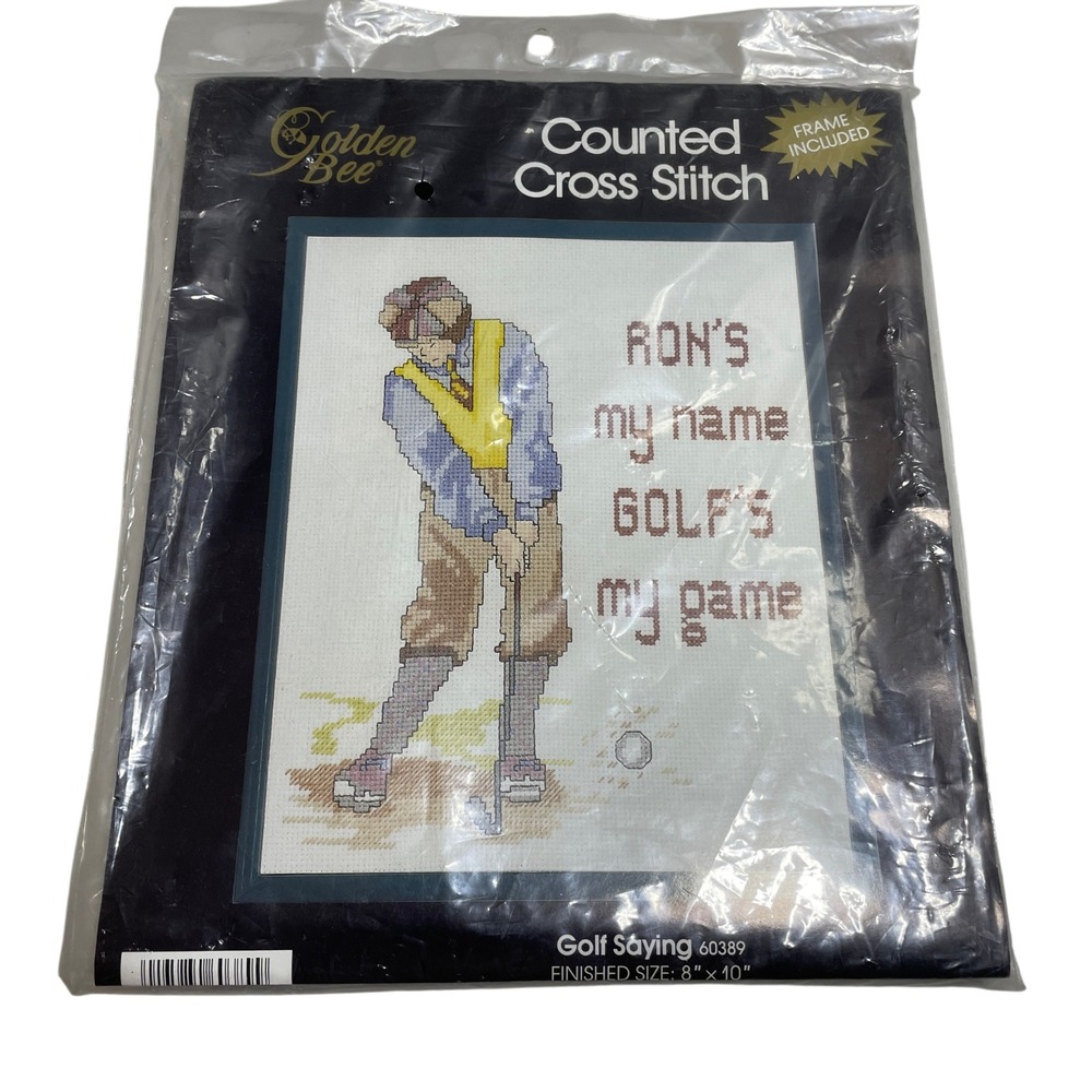 Golden Bee Counted Cross Stitch Model 60389 Golf's My Game 8 x 10